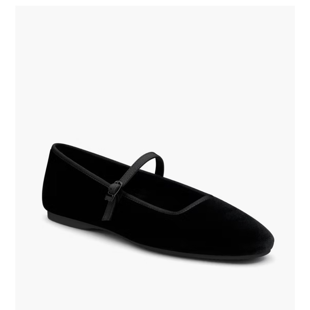 NWOT Birdies Black Velvet The Hummingbird Maryjane Ballet Flats